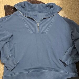 Aerie women’s Zip-Up Sweater in Blue